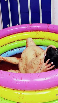 Pool Pussies Scene-4 Brunette Lesbians with Big Tits Having Sex Together in a Jelly Pool