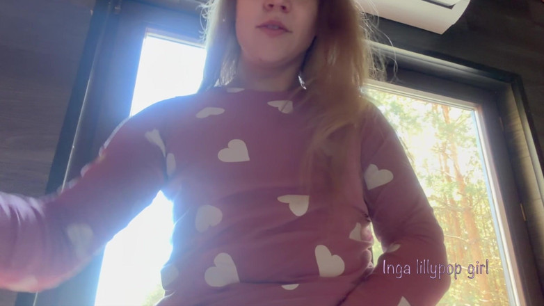 Inga lillypop girl: Your Young Neighbor Masturbates on the Windowsill