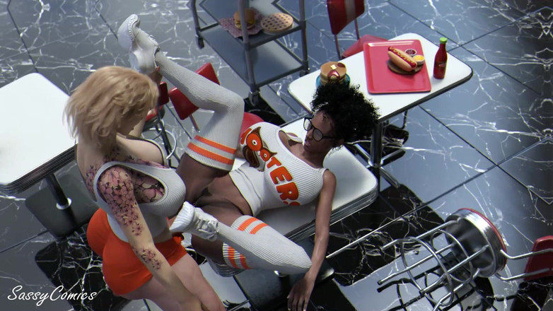 Sassy Comics Trans: Nuova ragazza hooters scopata anale sul tavolo del ristorante dal...