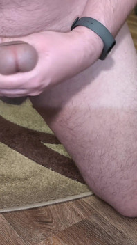 Kneeling Close-up Solo Masturbation at Home