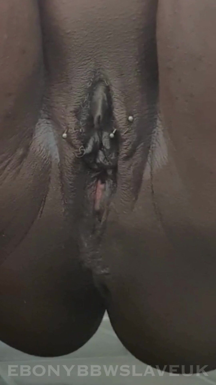 Ebony BBW slave UK: My Big Black Fat Gaping Cunt