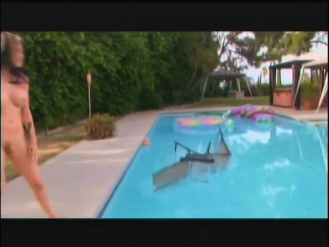 Porncentro: Longhaired Baldwin drills busty chick at the poolside