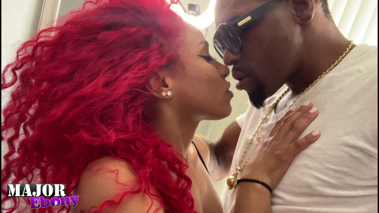 Major Ebony: Redhead Barbie Squirts While Fucking BBC!