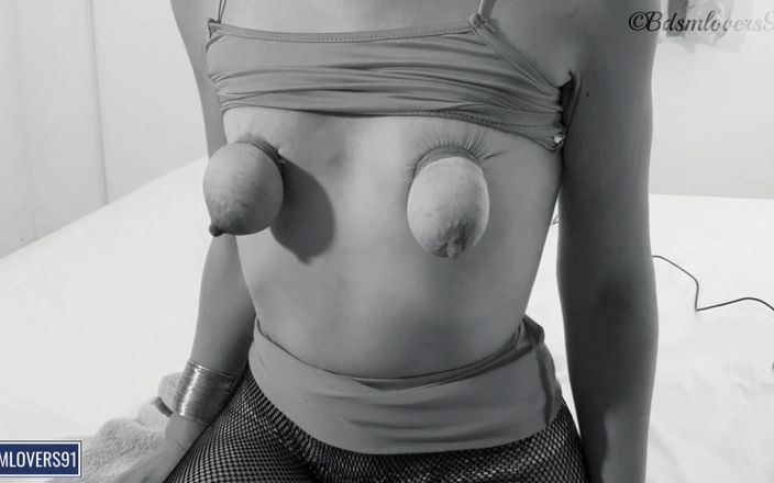 Bdsmlovers91: The Best Saggy Tits in Rubber-bands Bondage - Bdsmlovers91