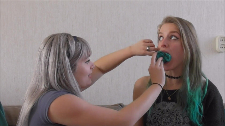 Restricting Ropes: Luna &amp; Violet - gagging fun