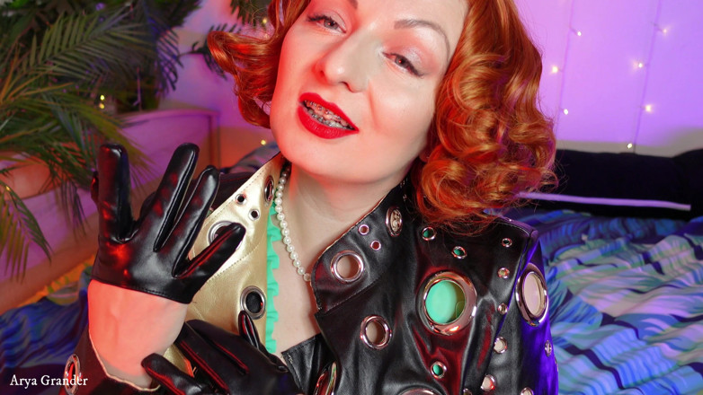 Arya Grander: ASMR sexy kurze lederhandschuhe