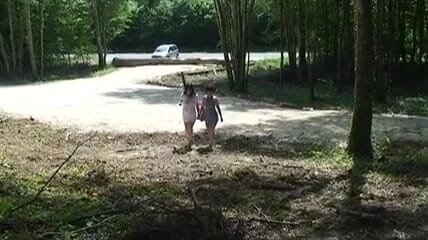 Hard Lesbians: Two gilfs feeling horny in the woods