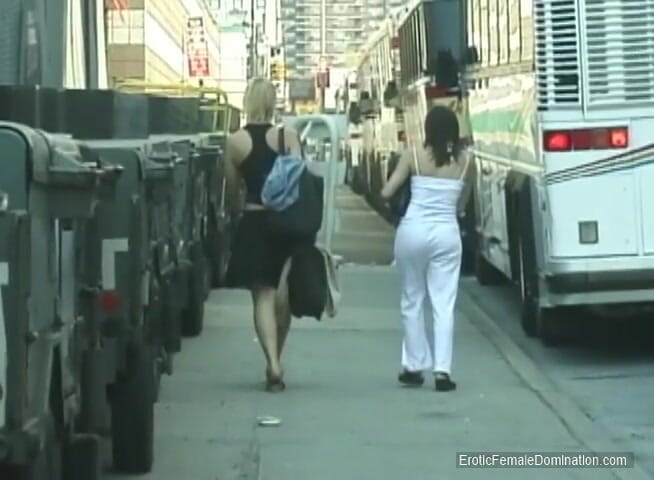 Erotic Female Domination: Humiliating outdoor lesbian domination