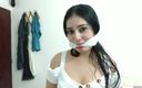 Selfgags Latina Bondage: Шаловливая сводная сестра хочет бондаж и давится!