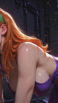 Daphne từ scooby-doo phục vụ một con cu của một ông bố già béo