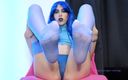 Rebecca Diamante Erotic Femdom: Worship and Sniff My Blue Feet