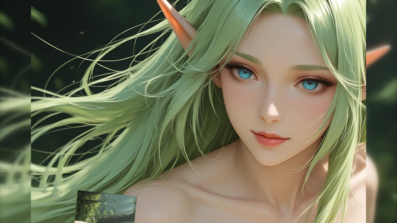 LustRender: Lustrender слайд-шоу: красивая обнаженная женщина-эльф течет, искусство волос - Ai Видео