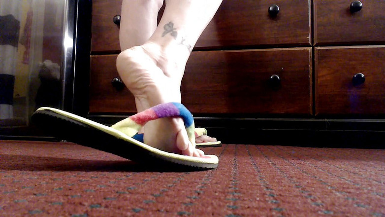 Abby Anna: 360' pohled zralá chodidla nohy flipflops