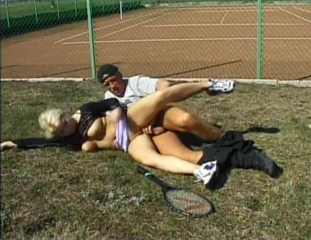 Super Babes: Tight whore football field fuck