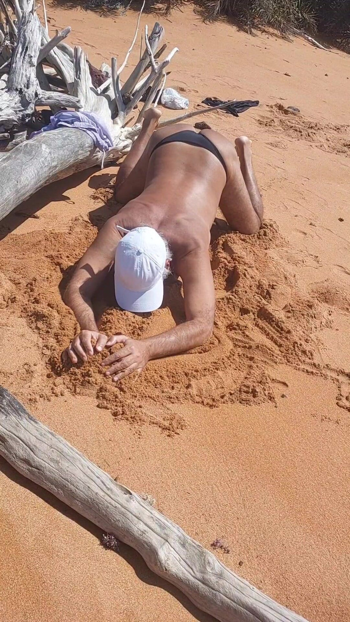 Ladysilvas: Ladysilva on the Beach in Panties Tanning Her Hot Ass
