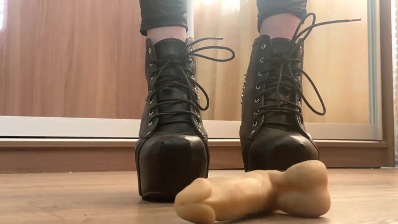 Hairypussyangel: mistress goddes cock balls punishment heels leather metal shoes