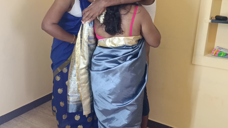 Inba: Housewife and Maid Threesome in Living Room