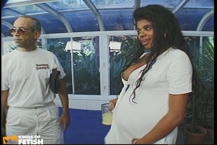Kings Of Fetish: Two Guys Share Pussy and Mouth of a Pregnant Ebony