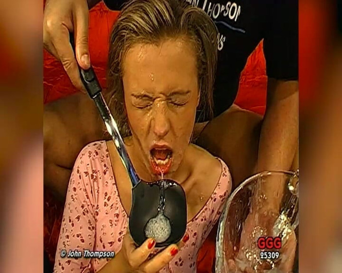 GANGBANG and BIG BOOBS: Blonde Bukkake Slut Swallows Loads From Multiple Cocks