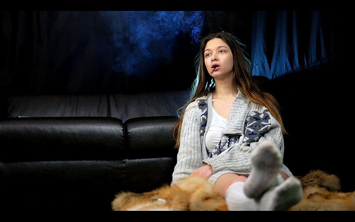 Russian Smokers: Enchanting Russian Beauty Smoking Cigarette by Nature