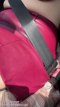 Stockings Suspender Belt Mini Skirt Without Panties and Big in Car