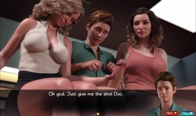 Dirty GamesXxX: Comoara lui Nadia: arătându-și pula uriașă pentru două fete sexy...