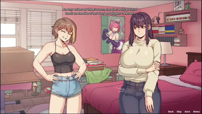 Trans Asura: Chloe在第一天为她的室友amy发情
