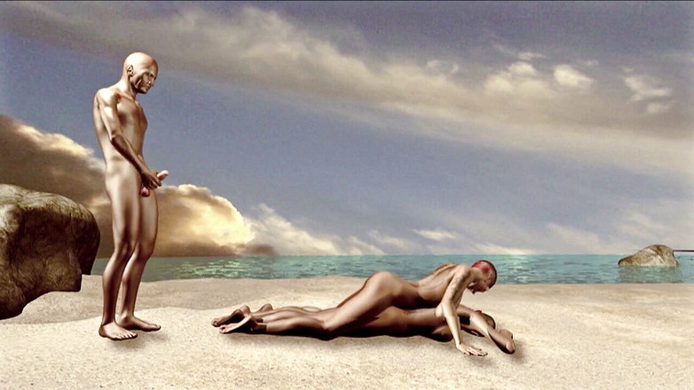 The animation shot: बूढ़ा आदमी देखता है कि लेस्बियन सौतेली बहनें इसे प्राप्त करती हैं