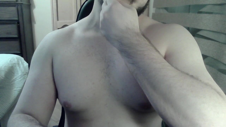 Himbo_Fox: Muscular Jock Flexes His Muscles on Can