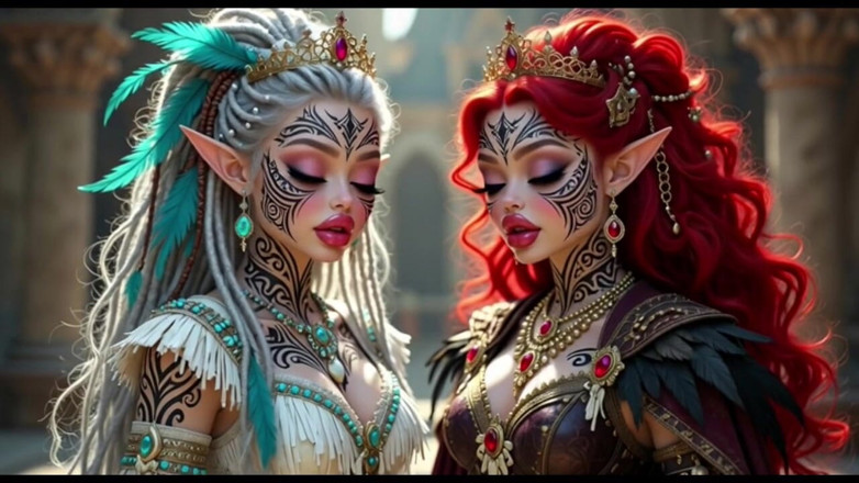 Hot girl dancing: Beautiful Elves Princess Kissing, Ai Animation