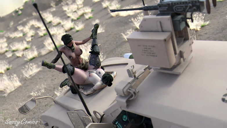 Sassy Comics Trans: Des soldats baisent dans un camion de combat - sassycomics