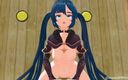 Smixix: Hentai Genshin Impact Mona Cowgirl Sex Blue Hair Color Edit...
