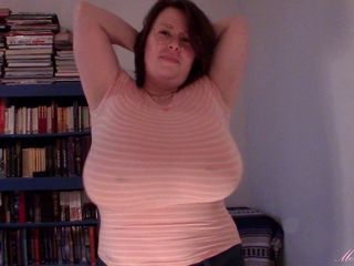 Melonie Kares: Huge boob tight shirt struggle BBW