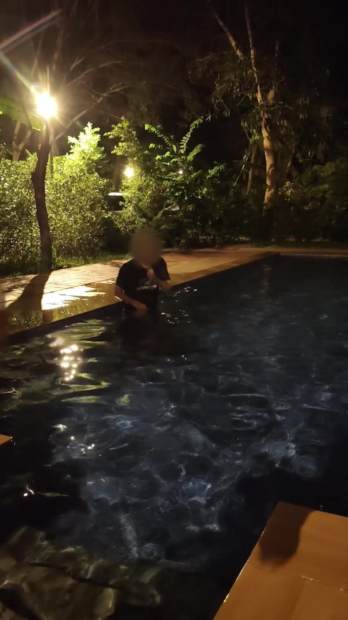 Anonymous Vlogger: Hot Wife Risking Fucking in Public Pool at Night