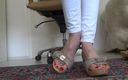 Lady Victoria Valente: Wooden mules show and sexy milf feet