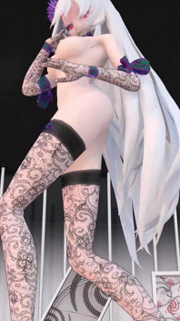Yowane Haku se desnuda bailando sexy lencería hentai pegajosa canción mmd 3D púrpura color de la ropa editar smixix