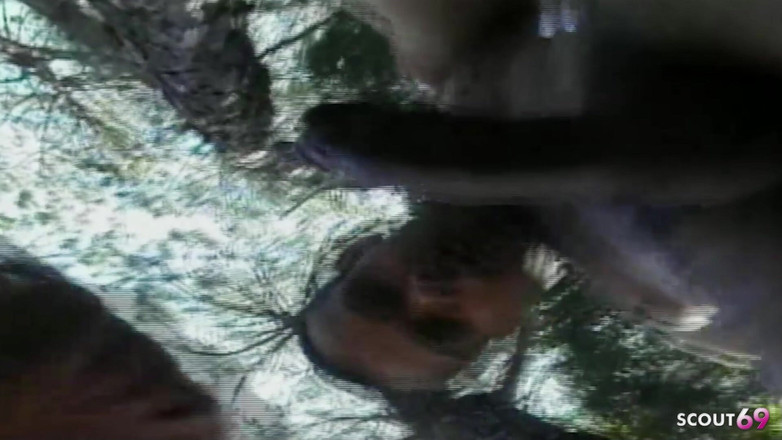 Shemale TS Collection: Blondă transsexuală cu țâțe mari futută anal în aer liber de o...