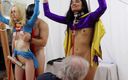 Azure Sky Films: Viva Athena / Candy White &amp;quot;Supergirl-Batgirl&amp;quot; - Threesome doggy style blowjobs deepthroat oral...