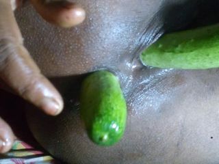 Lija: Pussy and Ass Fucking with Cucumbers