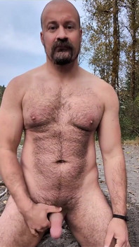 Milking a Load on a Beach in the Woods
