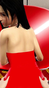 Tifa Lockhart en perrito, penetración anal en una mesa de animación 3d