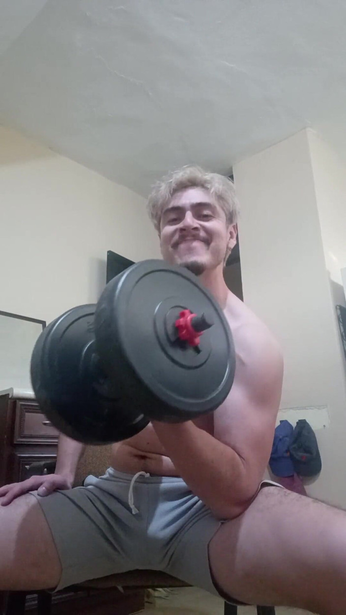 Tabasco Jake: Handsome Stud Flexing and Working Out Naked