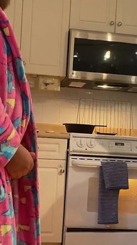 Cock Out While Maintance Guy Fixes Oven