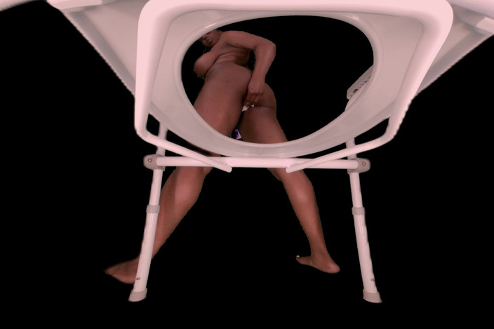Ebony VR solos virtual reality adult films: Ebony Pee on Toilet POV - Dirty Asshole Golden Shower