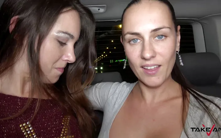Take Van: Fyrkant att köra bil med Mea Melone Wendy Moon &amp;stor kuk...