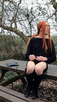 Ginger Trans Gurl Flashes Her Ass