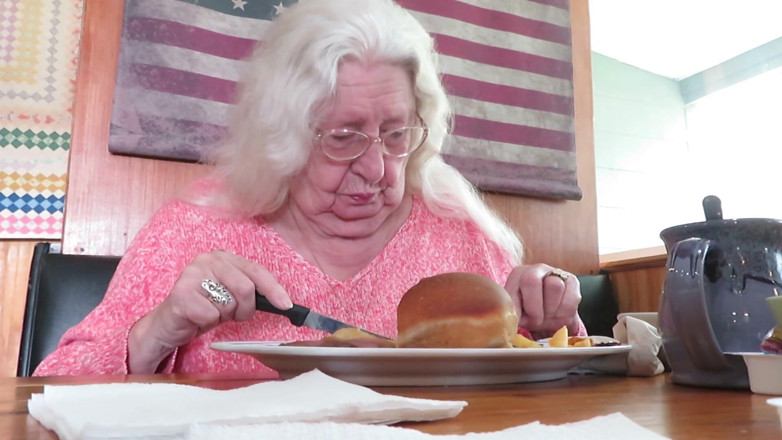BBW nurse Vicki adventures with friends: Step mom and I eating