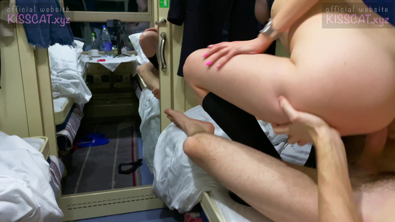 KissCat: My neighbor masturbates on the train! Russian student fucks with...