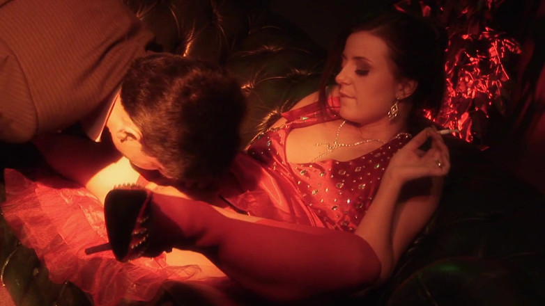 Sex Karma: Lady in red is so seductive that cannot help herself...