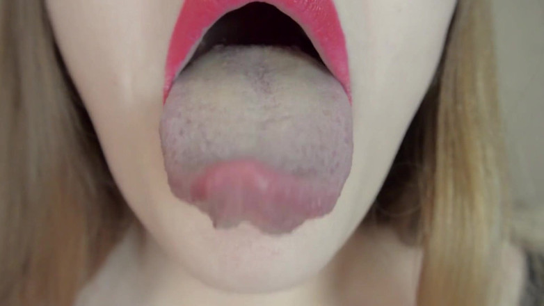 BustyVic: Close-up mouth, lips, tongue fetish